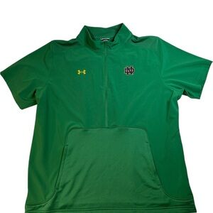 Under Armour Green Short Sleeve Notre Dame Pullover